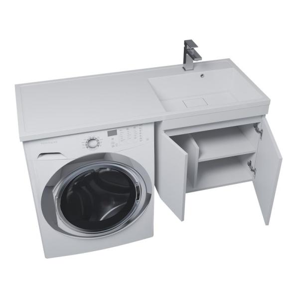 Тумба под стиральную машину Uperwood Magenta, 60 см, подвесная, белая, с дверцами