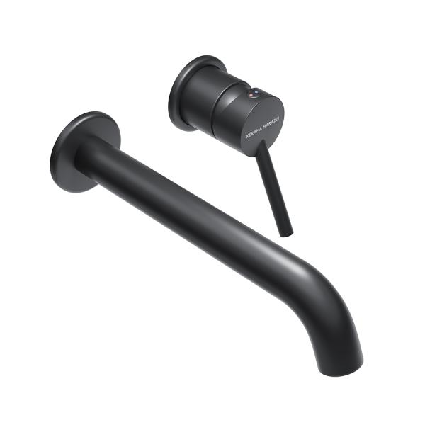 Смеситель для раковины Kerama Marazzi XPRO ИКС ПРО XPRO.03.KM.BLK.M настенный с внутренней частью, матовый черный