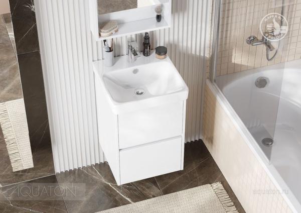 Тумба под раковину AQUATON Сканди 45 белый матовый, белый глянец 1A251601SD010