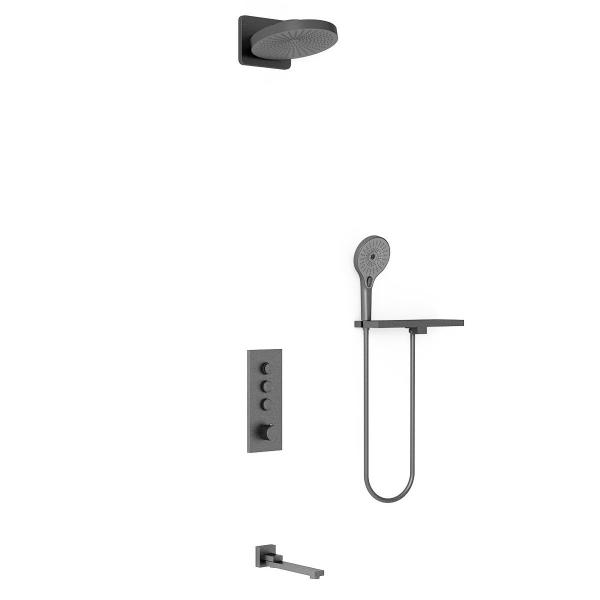 Душевой комплект Vincea Inspire VSFW-433TI1RGM встраиваемый, вороненая сталь