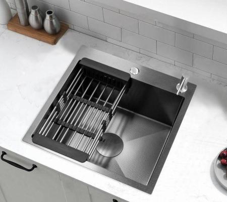 Мойка кухонная Esbano CASCADE-M 600х500х230 оружейная сталь PVD покрытие