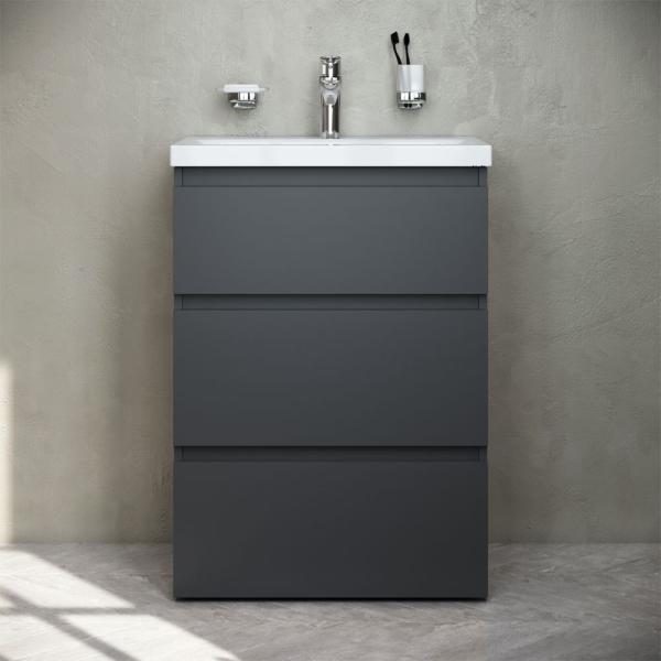 Тумба под раковину напольная AM.PM GEM S M91FSX0602GM графит матовый