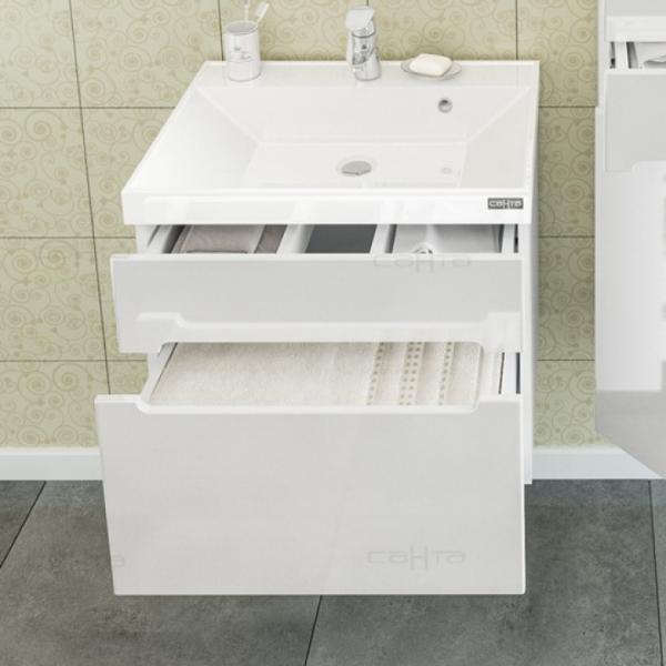 Тумба под раковину СаНта Лондон 60 224002л, подвесная (2 ящ.)