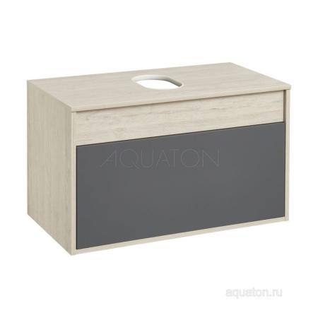 Тумба под раковину AQUATON Лофт Урбан 80 серый графит, дуб орегон 1A247601LQX60