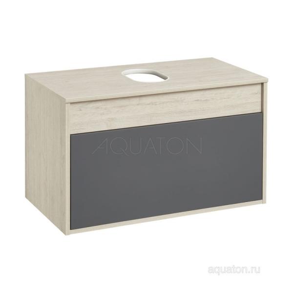 Тумба под раковину AQUATON Лофт Урбан 80 серый графит, дуб орегон 1A247601LQX60