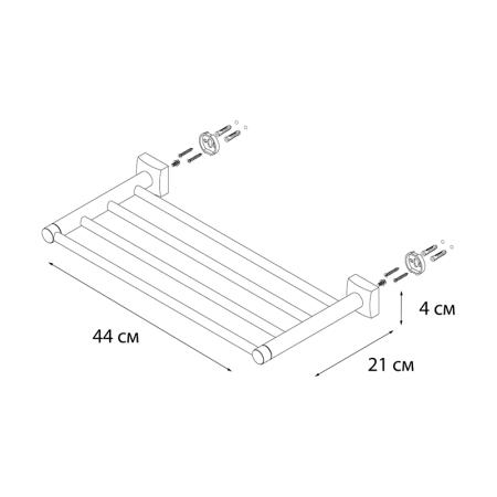 Полка для полотенец FIXSEN KVADRO FX-61316, хром