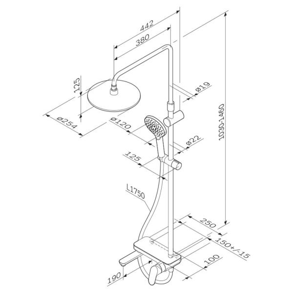 Душевая система AM.PM Like F0780700 Хром