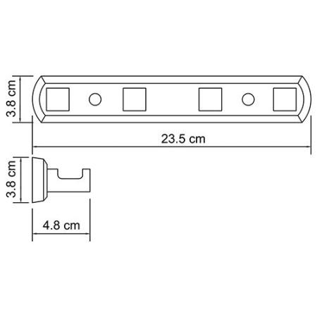 Крючок WasserKraft Lippe K-6574 4 крючка хром