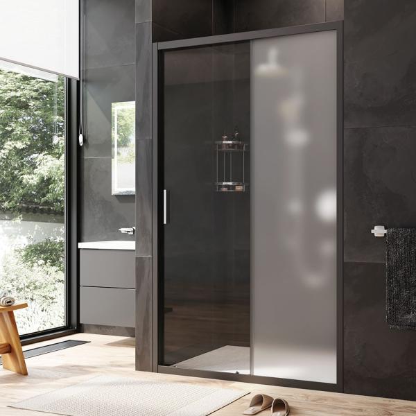 Дверь душевая в нишу AM.PM Gem W90G-120-1-195BM прозрачное, матовое; профиль черный