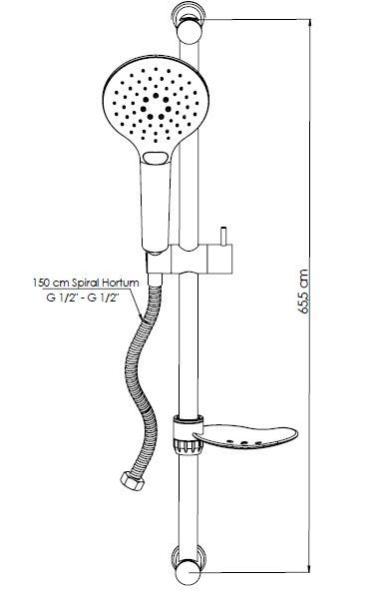 Душевой гарнитур GPD DST57-S Черный матовый
