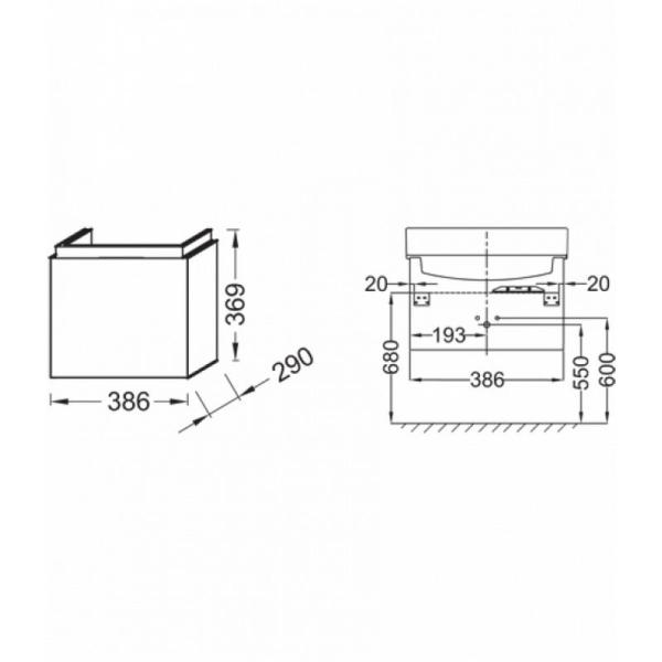 Тумба под раковину Jacob Delafon RYTHMIK EB1096-E70 39 см цвет арлингтонгский дуб