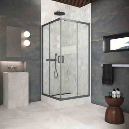 Душевой уголок Vegas-glass ZA Protec h1900 70 06 01, профиль GunMetal, стекло прозрачное