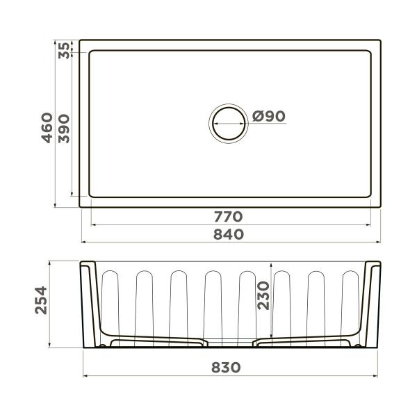 Кухонная мойка Omoikiri Mikura 83-BL Natceramic/черный 4997081
