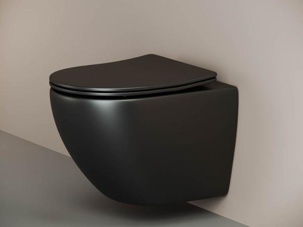 Подвесной унитаз Metropol Rimless черный матовый