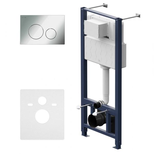 Инсталляция для подвесного унитаза с пневматической клавишей Pro L AM.PM Pro I012704.9051 глянцевый хром