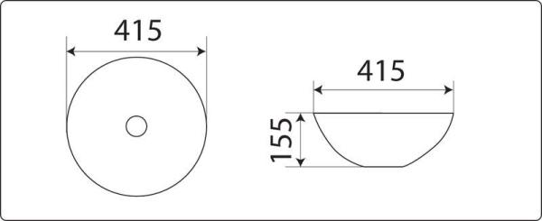 Раковина Ceramalux NC 41x41 Светло-серый,104MH-5 круглая