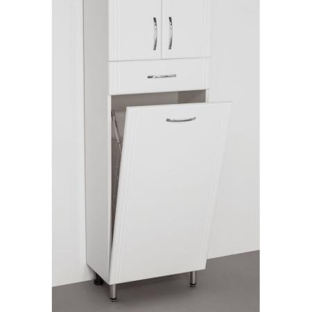 Пенал для ванной Style Line Эко Стандарт 48 с бельевой корзиной напольный с ящиком