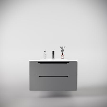 Тумба подвесная Style Line Марелла 90 (2 ящ.) Люкс антискрейтч серый, PLUS