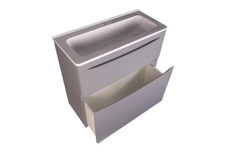 Тумба напольная Style Line Бергамо мини 90 (2 ящ.) Люкс антискрейтч серый, PLUS