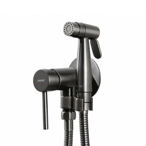 Гигиенический душ GAPPO G7206-9 со смесителем, оружейная сталь