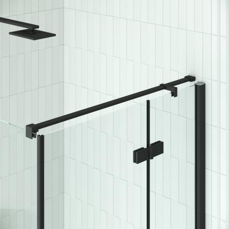 Душевой уголок Vegas-glass AFP-Fis Retta 120*90 02М 01 L, профиль черный матовый, стекло прозрачное
