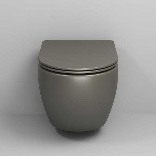 Унитаз Grossman GR-4455GSMS Color (485*365*360) ХАКИ МАТОВЫЙ подвесной Безободковый с тонкой крышкой