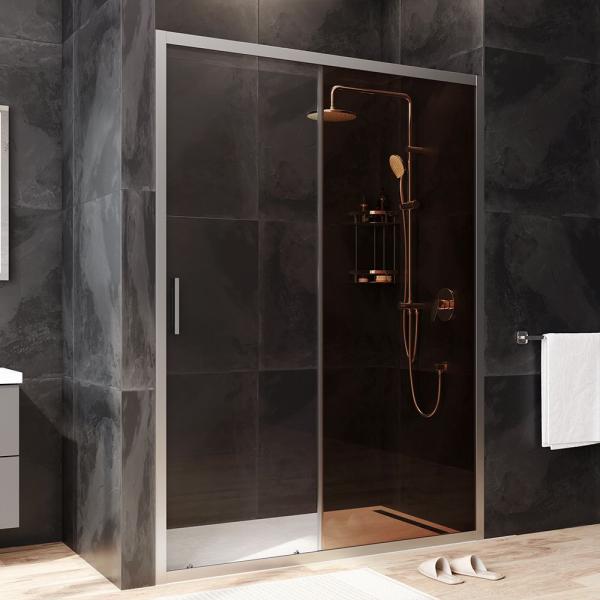 Дверь душевая в нишу AM.PM Gem W90G-140-1-195MBr прозрачное, бронзовое; профиль хром матовый