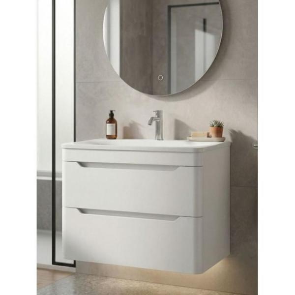 Подвесная тумба с раковиной Uperwood Ocean KOcean80w 80 см белая