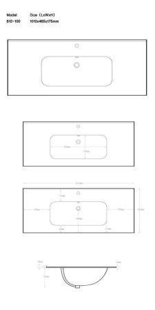Раковина-столешница La Fenice Terra Slim Line 100