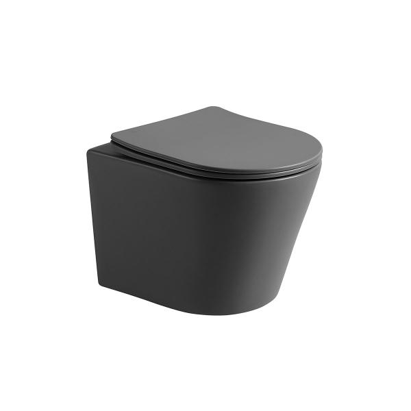 Унитаз подвесной  Vincea Piatti VT1-11SMA, цвет антрацит матовый, ультратонкое soft-close сиденье