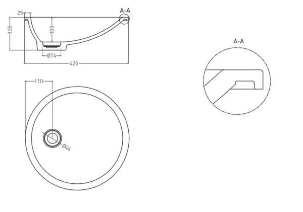 Раковина Salini MAREA 08 S-Stone матовая 42x42 1802208M встраиваемая