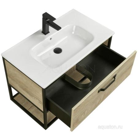 Тумба под раковину AQUATON Лофт Фабрик 80 дуб эндгрейн 1A242401LTDU0