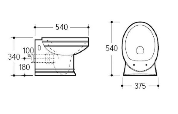 Унитаз подвесной Boheme Puro 954 белый (без крышки)