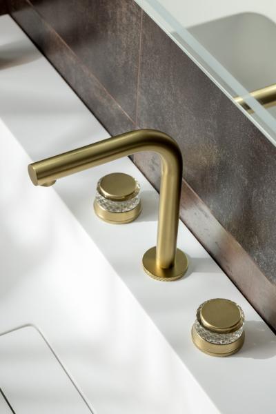 Смеситель на столешницу Boheme AURA на 3 отв. MAT GOLD 152-MG-A