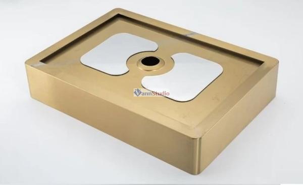 Раковина Gappo GX401-3 51x36 Cатин золотой нерж.сталь на столешницу