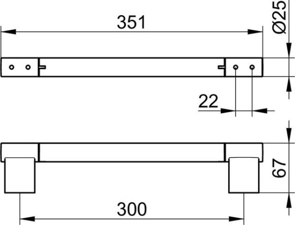 Поручень KEUCO Plan Black Selection Черный матовый 14907370000 35 см