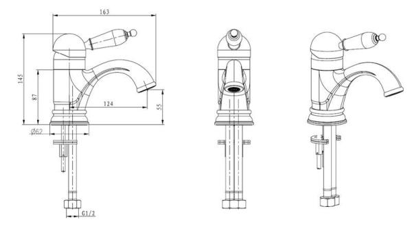Смеситель для раковины Boheme Crystal 301-CRST бронза