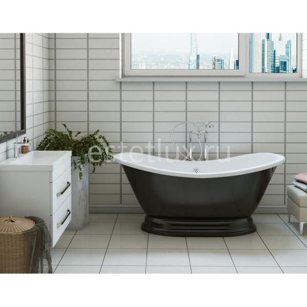 Ванна Эстет Бостон с литым подиумом 1800х740 иск. камень