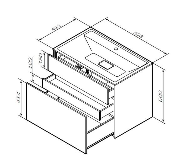 Тумба под раковину подвесная AM.PM Inspire 2.0 M50AFHX0803EGM элегантный серый матовый