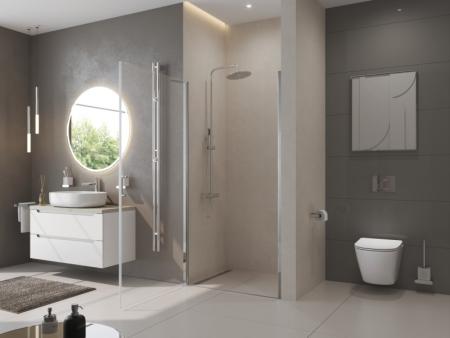 Душевая дверь BelBagno UNO 85 прозрачное стекло 5 мм профиль хром UNO-B-1-85-C-Cr