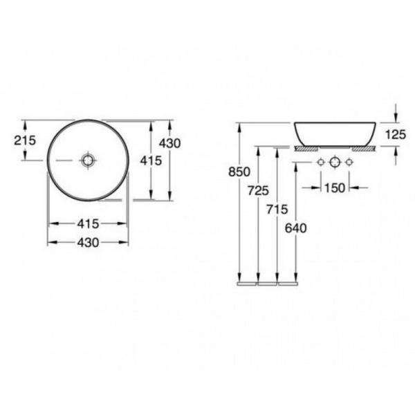 Раковина Villeroy&Boch ARTIS 417943R1 d.43см накладная