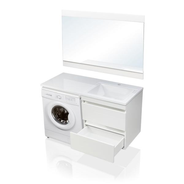 Тумба под раковину Style Line Elfante Даллас 120 подвесная, Люкс белая, PLUS