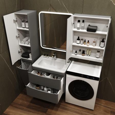 Подвесной Шкаф Style Line Бергамо мини 600 Люкс антискрейтч серый, PLUS