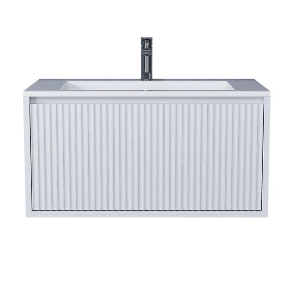 Тумба под раковину для ванной Uperwood Next Premium подвесная, 80 см, белая, 1 ящик