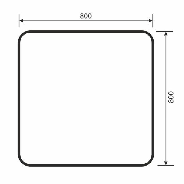 Зеркало для ванной с подсветкой Uperwood Modul 80*80 см, сенсорная кнопка, антизапотевание, черное, теплая подсветка