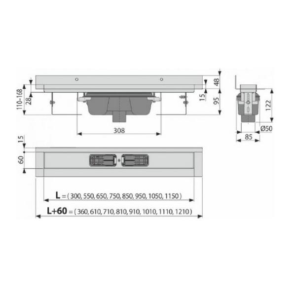 Душевой лоток AlcaPlast APZ1016-850 Wall