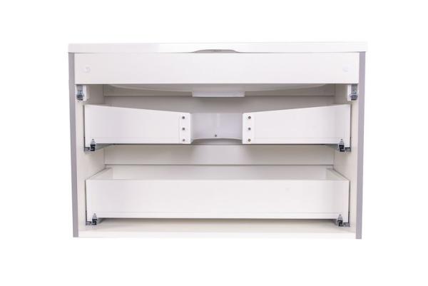 Тумба под раковину Style line El Fante подвесная Бергамо мини 80 (2 ящ.) Люкс антискрейтч серый, PLUS