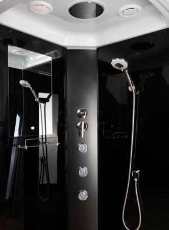 Душевая кабина Niagara NG-6501-14G 900х900х2150 средний поддон 26см стекло тонированное алюм черный