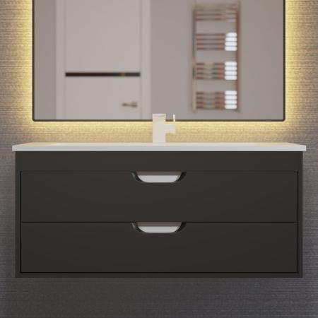 Тумба под раковину для ванной Uperwood Modul 100 см, подвесная, матовая, черная