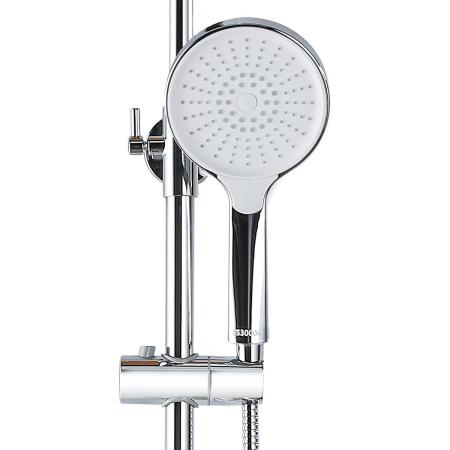 Душевая колонна Azario ARIZONA со смесителем для ванны, с поворотным изливом, круглая, хром (AZ-20R)